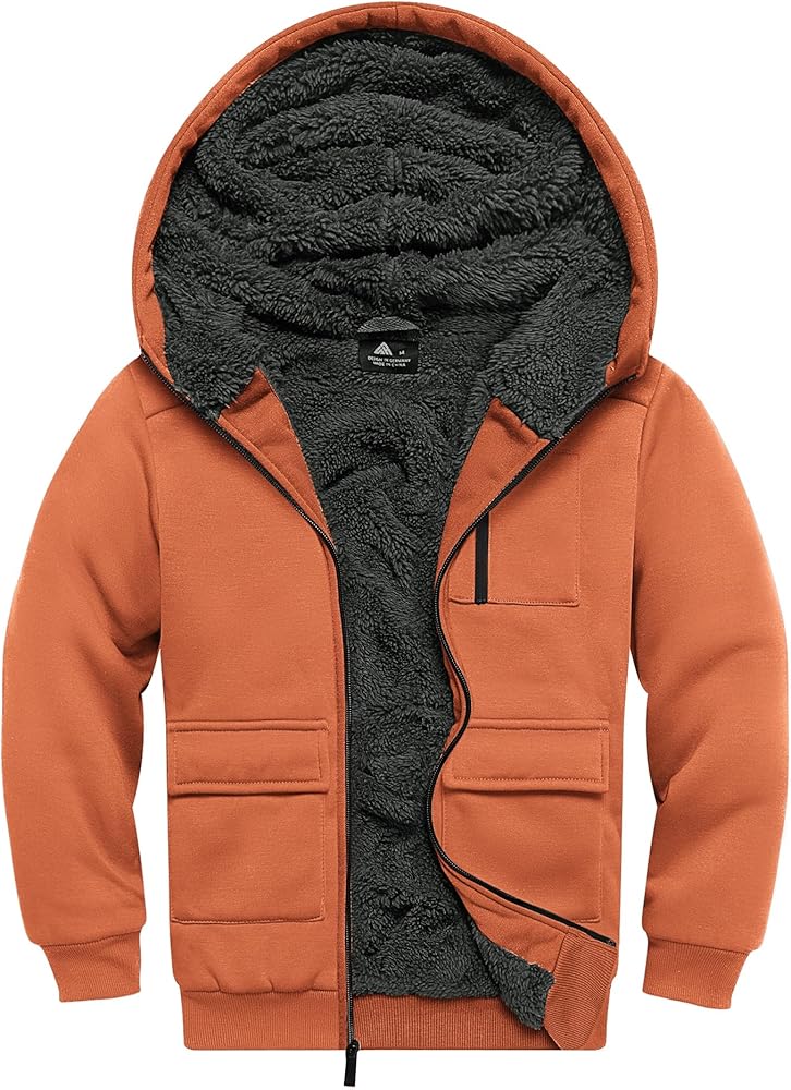 Amazon.com: WENTTUO Boys Zip Up Hoodie Kid Fleece Jacket Youth